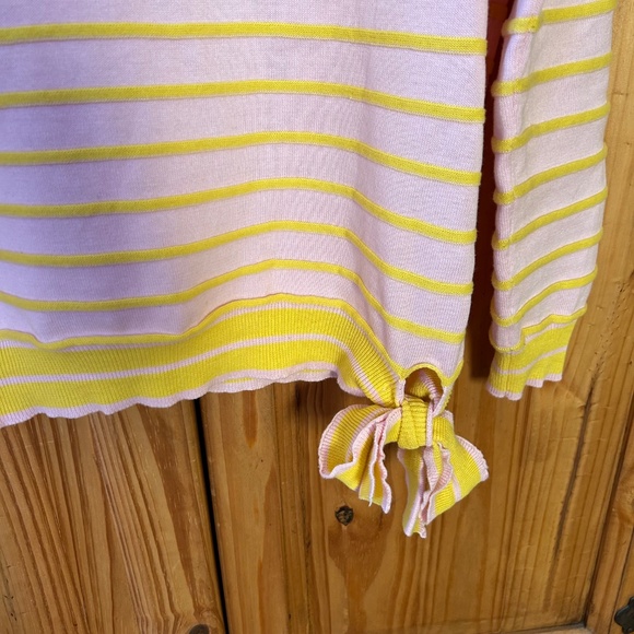 Anthropologie Bishop + Young Sweater Yellow and Pink Stripe 100 % Cotton Women S - Picture 4 of 7